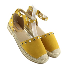 Sárga 99-26 sárga espadrillák szegecsekkel 2