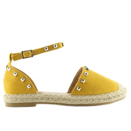 Sárga 99-26 sárga espadrillák szegecsekkel 1