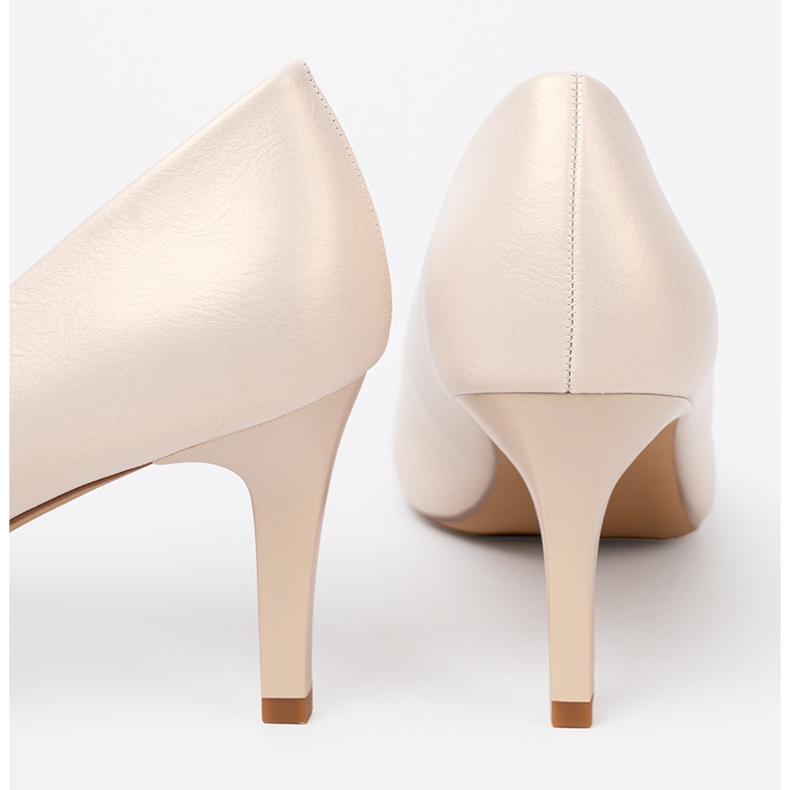 Sergio Leone Elegáns fehér gyöngy női magassarkú pumpák 2