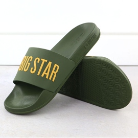 Big Star Férfi flip -flops medence strandok zöld nagy csillag ss174360 1