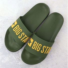 Big Star Férfi flip -flops medence strandok zöld nagy csillag ss174360 2
