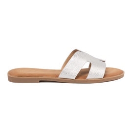 Shelvt Ezüst női papucs kivágással 2