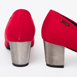 Goodin Vörös női szivattyúk ezüst oszlopon piros 2