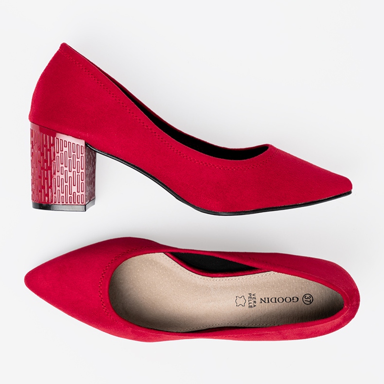 Goodin Elegáns szivattyúk egy dekoratív oszlopon piros 2