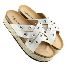 Fehér espadrilles papucs CK22P fehér 2