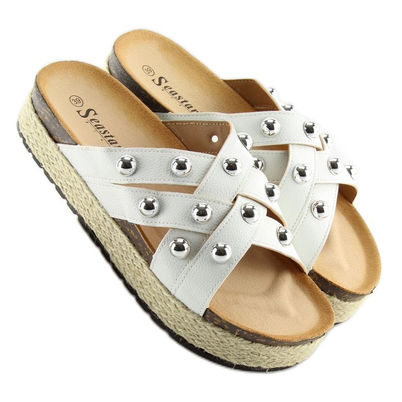 Fehér espadrilles papucs CK22P fehér 2