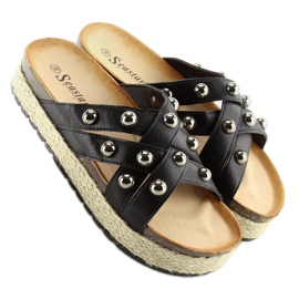 Fekete espadrilles CK22P fekete papucs 2