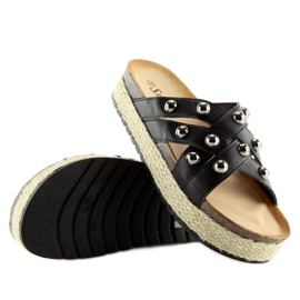 Fekete espadrilles CK22P fekete papucs 1
