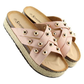Papucs espadrilles rózsaszín CK22P rózsaszín 2