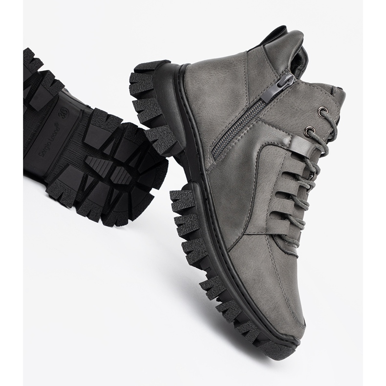 Sergio leone vastag csipke -puha csapdák vastag talppal szürke 1