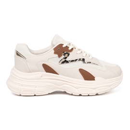 Shelvt Női bézs színű tornacipő vastag talppal 2