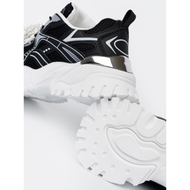 Shelvt Fekete cipők fehér íj és gyöngyökkel 1