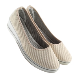 Arany c21v Gold wedge balerinák barna sárga 1