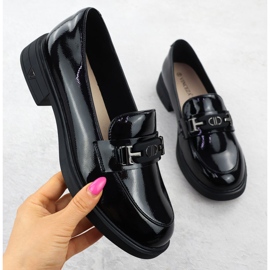 Vinceza Női bőrcipő lakkozott cipők fekete Vinceeza 39957 1