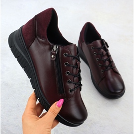 Vinceza Női bőrcipő a Vinceeza 39964 Burgundy számára piros 1