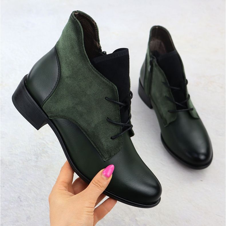 Jezzi Női szigetelt zöld csizma ASA198-15 1