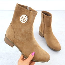 Női velúr csizma dekoráció bézs jezzi 198-28 1