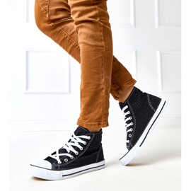 Fekete nyitott cipők magas Taris cipők 1