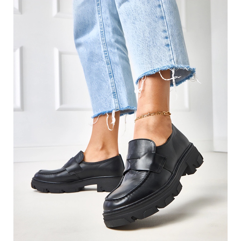 Fekete Kirna öko-bőr cipő 2