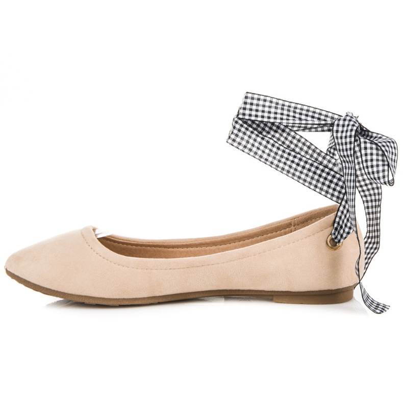 Ch. Creation Velúr balerinák szalaggal barna 1