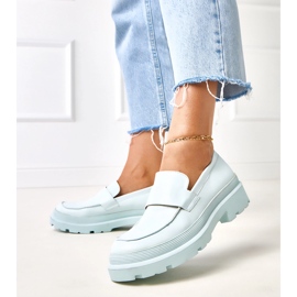 Kék mokaszinok Eco -Leather szerafinból 1