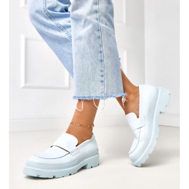 Kék mokaszinok Eco -Leather szerafinból 2