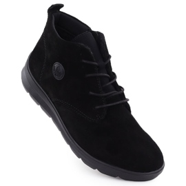 Női bőr bőr csizma fekete rieker Z0022-00 1