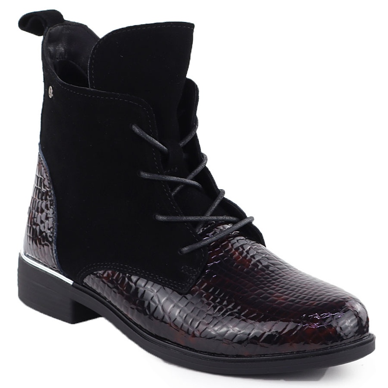 Bőr lakkozott velúr női szigetelt sötétbarna filippo DBT4749 1