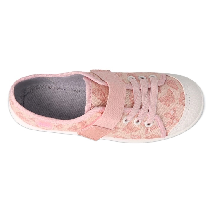 Befado gyerekpapucs tépőzárral 351Y033, rózsaszín pillangóval 2 Befado gyerekpapucs tépőzárral 351Y033, rózsaszín pillangóval 2