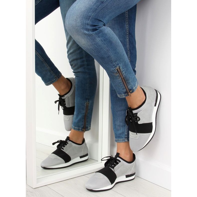 Szürke 16-515 szürke sportcipő fekete 1