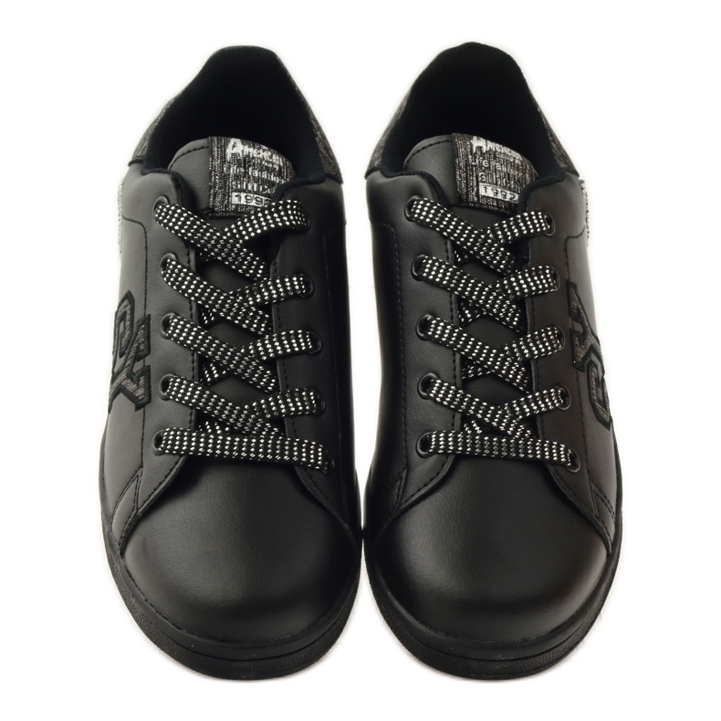 American Club Amerikai szíves tornacipő bőr talpbetéttel szürke fekete 4