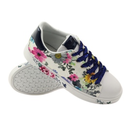 American Club Virágos amerikai tornacipő bőr berakással sötétkék rózsaszín fehér 3 American Club Virágos amerikai tornacipő bőr berakással sötétkék rózsaszín fehér 3