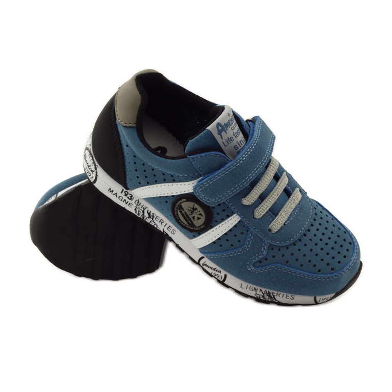 American Club ADI sport amerikai bőr berakás szürke kék fekete fehér 3