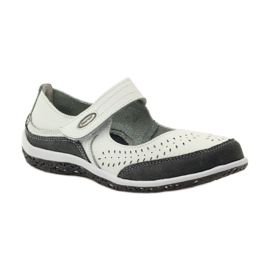 Filippo Vinceza bőr női balerinák fehér szürke 1