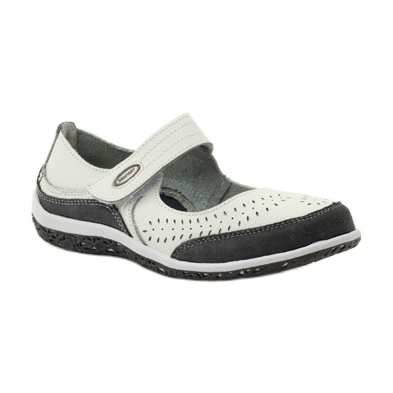 Filippo Vinceza bőr női balerinák fehér szürke 1