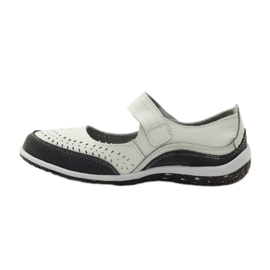 Filippo Vinceza bőr női balerinák fehér szürke 2