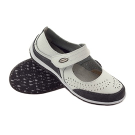 Filippo Vinceza bőr női balerinák fehér szürke 3