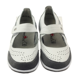 Filippo Vinceza bőr női balerinák fehér szürke 4