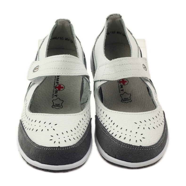 Filippo Vinceza bőr női balerinák fehér szürke 4