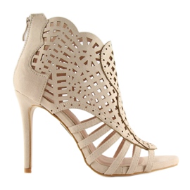 Nyitott orrú bézs nyitott orrú csizma M286 Beige 1