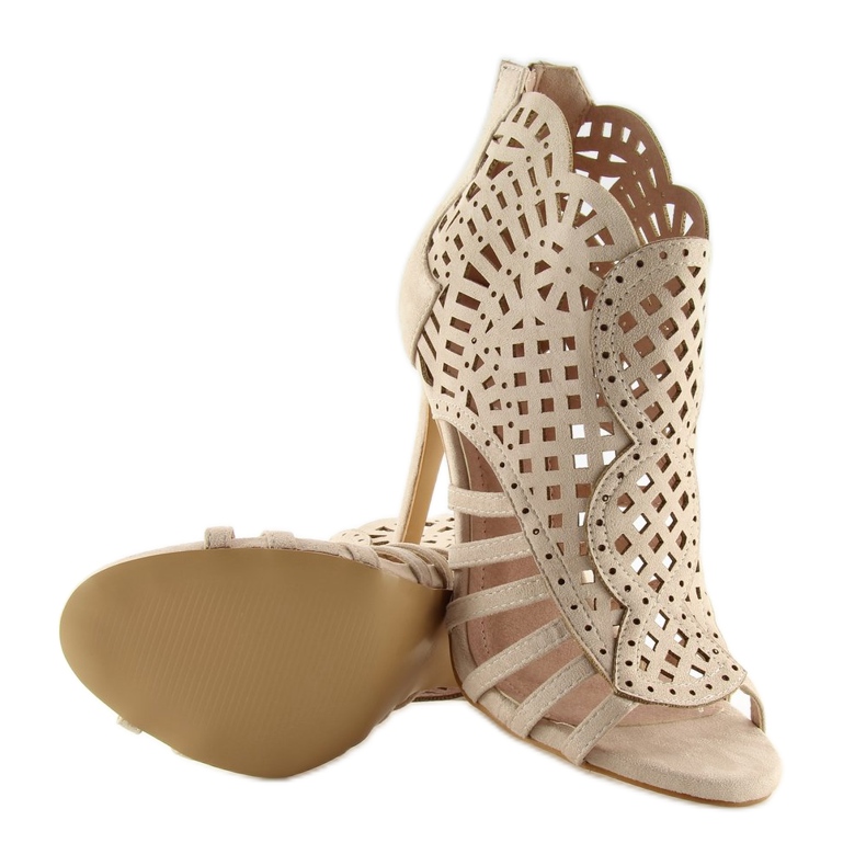 Nyitott orrú bézs nyitott orrú csizma M286 Beige 2