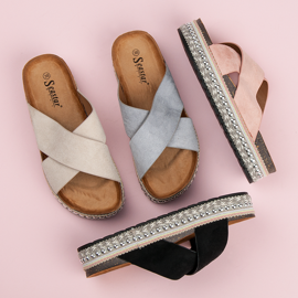 Seastar Velúr papucs az emelvényen fekete 1