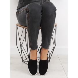 Fekete XL07P Fekete slipony tornacipő 2