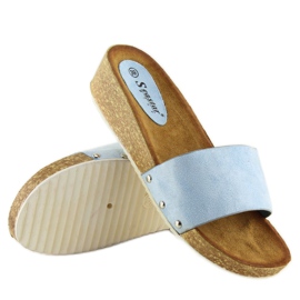Kék női papucs CK05P LT.BLUE 2