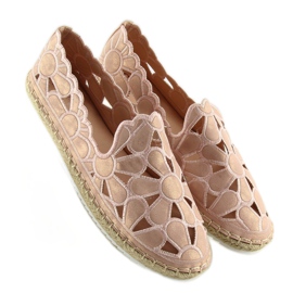 Rózsaszín áttört espadrillák nőknek LT86 Champagne 1