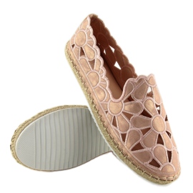 Rózsaszín áttört espadrillák nőknek LT86 Champagne 2