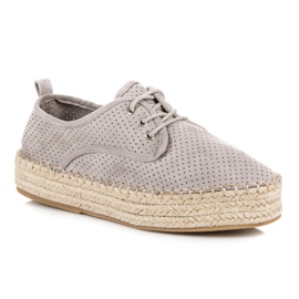 Seastar Áttört espadrillák a platformon szürke 1