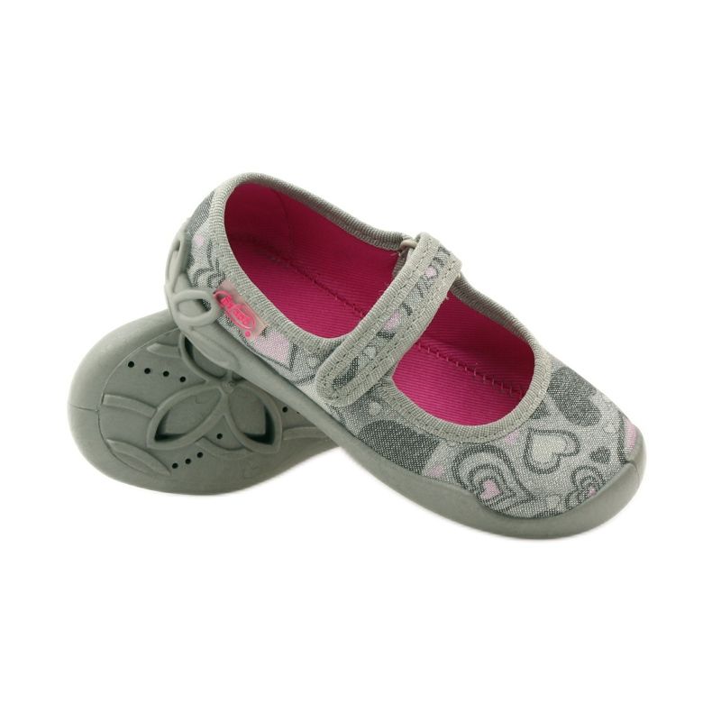 Balerina papucs szívek Befado 114x284 rózsaszín szürke 3