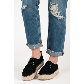 Seastar Áttört espadrillák a platformon fekete 1