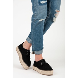 Seastar Áttört espadrillák a platformon fekete 2